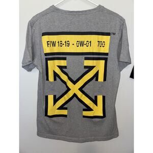 Off-White F/W 18/19 Yellow Arrows grey tee Medium